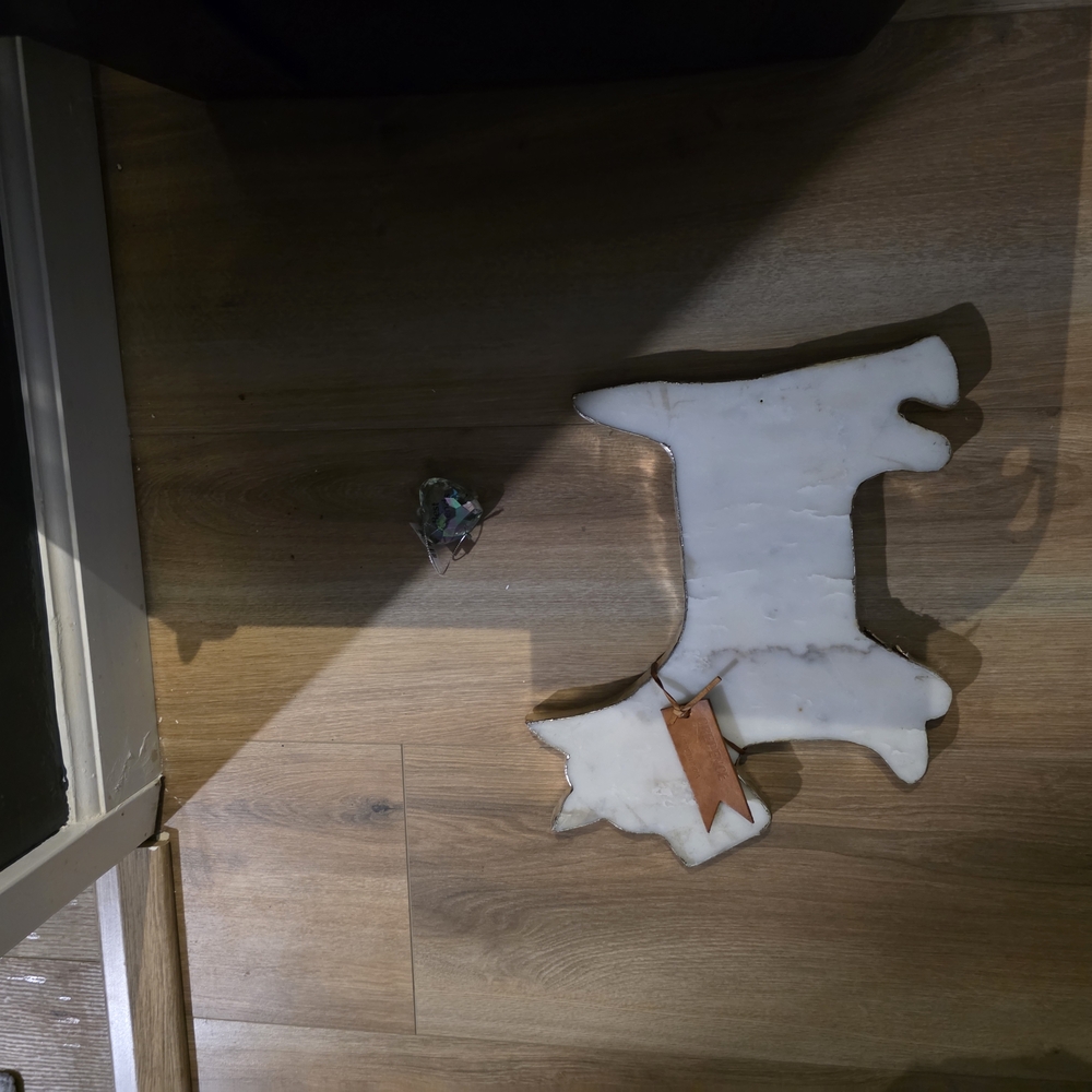 White Dog-Shaped Marble Decor